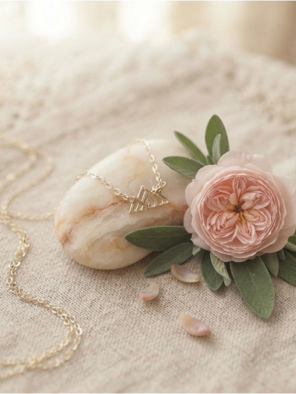 24k gold filled mountain necklace
